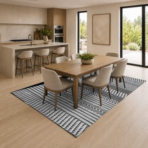 <b>RUGS</b> DEPOT LXDP-0947 Wholesale <b>Charcoal</b> <b>Grey</b> Modern Vintage Digital Printed Machine Washable Chenille Area <b>Rug</b> Non Slip - Product Image 4