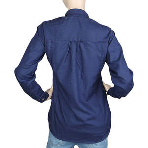 Women's Full Sleeves Casual Shirt - Navy Blue - Product Image 4