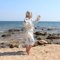 Peignoir à capuche en coton turc de bonne qualité séchage rapide à manches longues peignoir doux femmes hommes enfants taille Option maison plage Spa