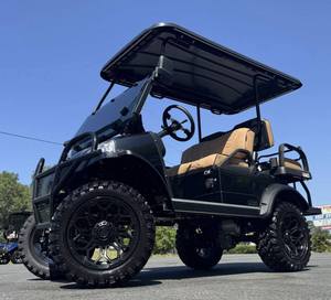 Voiturette de golf électrique de luxe moderne à commande tactile, 4 places, acier, trois vitesses réglables, batterie au lithium 400W DC 24V, autonomie de 50 miles - Product Image 1