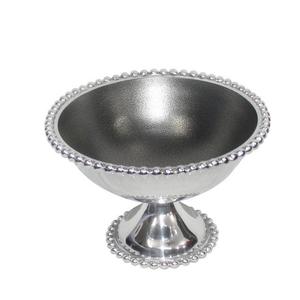 Tazón de Servir de Alta Calidad para Almacenamiento de Alimentos con Acabado Plateado y Borde de Latón de Diseño para Bodas y Fiestas de Año Nuevo - Product Image 1