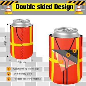 Manchons isothermes en néoprène pour canettes fines avec fermeture éclair, logo personnalisé, porte-boissons 12 oz pour isolation thermique, fournitures de fête - Product Image 3