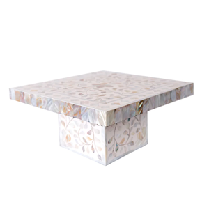 Handmade Indian Bone Inlay Cake Stand Floral Chocolate Wood <b>Tool</b> Sustainable HandCraft Mother Pearl Inlay Elegant Cake <b>Tool</b> - Product Image 2