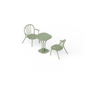 Table et chaises de bistro-Ensemble de jardin extérieur en métal empilable au design européen pour parc et hôtel - Product Image 3