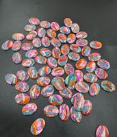 Cabujón de Turquesa Rosa Ostra Cobre de Forma Ovalada Lisa, Gema Suelta de Alta Calidad para Joyería, 18x25mm, Lote al por Mayor