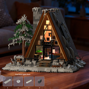 Blocs de construction EPT A-Frame Cabin 1508 pièces, modèle de <span class=keywords><strong>chalet</strong></span> d'hiver avec lumières LED, jouet DIY pour adultes et enfants, cadeau de Noël - Product Image 3