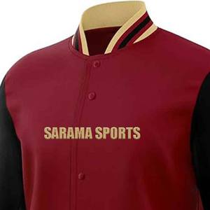 Premium Men's Winter <b>Vintage</b> Wool/Viscose <b>Varsity</b> <b>Jacket</b> with Custom Color Blocking & Embroidery Breathable & Eco-Friendly - Product Image 4
