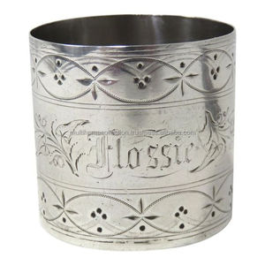 2023 nouveauté gravé serviette anneau en argent Sterling pour mariage noël Table déco Eco matériel métal Serviette ronds de serviette - Product Image 3