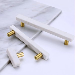 Poignée de porte en pierre de marbre avec base en laiton poli, couleur, forme et taille personnalisées, fabriquée en Inde - Product Image 5