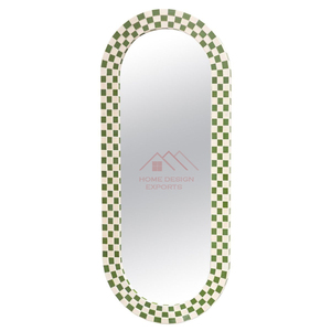 Miroir décoratif mural vintage sculpté à la main avec incrustations d'os pour la décoration murale de la maison - Product Image 2