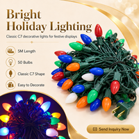 OEM ODM C7 LED Weihnachtsbeleuchtung Mehrfarbige Dekorative Beleuchtung für Baum Dachlinie Party Event Feiertagsdekoration