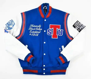 Blouson Bomber de Baseball de Qualité Supérieure en Gros pour Hommes, avec Patch Personnalisé, Manches en Toile et Col Montant sur le Devant - Product Image 2