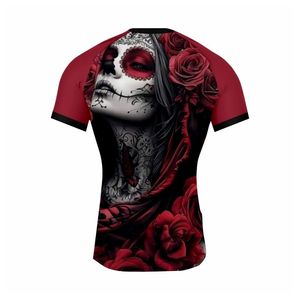 Moisture Wicking Quick Dry UPF50 Breathable Half Sleeve Rash Guard Custom Sublimation BJJ MMA Jiu Jitsu <b>Training</b> Shirts - Product Image 2