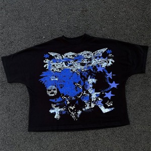 เสื้อยืดคอตตอนทรงโอเวอร์ไซส์สำหรับผู้ชาย ดีไซน์พิเศษสำหรับฤดูร้อน พรีเมียม คุณภาพสูง ปักลายตามสั่ง พิมพ์ลายซิลิโคน - Product Image 2