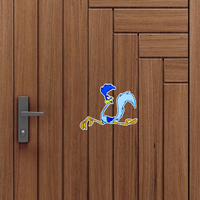 Autocollant mural en vinyle décoratif personnalisé, réutilisable, imperméable, motif dessin animé Road Runner, pour intérieur et extérieur, 5x4 pouces, impression UV brillante