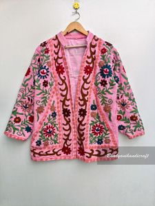 Veste longue en coton brodée à la main pour femme, nouvelle collection - Product Image 6