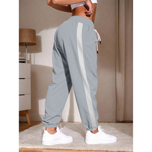 Pantaloni sportivi da donna comodi da Jogger con coulisse e pantaloni a tubino traspiranti a righe laterali per abbigliamento Casual - Product Image 2