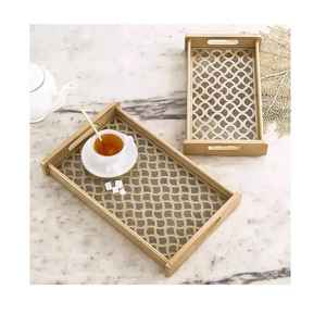 Bandeja de Servicio de MDF con Incrustaciones de Resina, Bandeja de Servicio Moderna, Bandeja Ecológica con Acabado Natural, Utensilios de Cocina para el Hogar, Bandeja Decorativa para Servir - Product Image 5