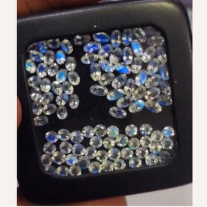 94 pierres de lune arc-en-ciel blanches naturelles avec feu, 4x3 mm, 5x3 mm, ovales, 4 mm, facettées, 18 carats, Iroc Sales, pierres précieuses hautement polies - Product Image 2