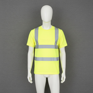 Camiseta de Seguridad para Hombre, Impermeable, de Manga Corta, Talla Grande, de Poliéster, Absorbente de Humedad, con Cinta Reflectante - Product Image 6