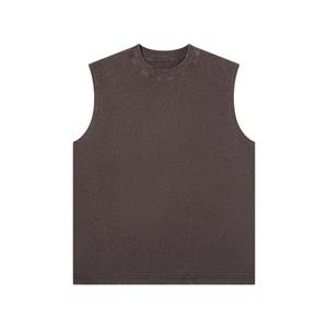 Última ropa de calle personalizada 230 Gsm 100% algodón lavado camiseta sin mangas Unisex Streetwear camiseta sin mangas para hombres y mujeres - Product Image 6