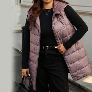 Latest Customize Able Design <b>Women's</b> Puffer Vests Casual <b>Waistcoat</b> Thick Lightweight Winter Zipper Stand Collar Quilted Gilets - Product Image 3