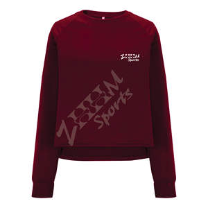 Sweat-shirts amples à col rond en polaire thermique imprimée pour femmes, à manches longues, coupe courte, avec logo personnalisé sur le devant, décontractés - Product Image 1