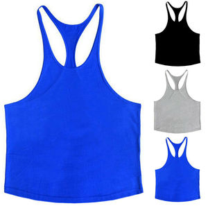 Venta al por mayor de camisetas sin mangas para hombre con logotipo personalizado de poliéster para entrenamiento gimnasio Y espalda para hombre Camiseta sin mangas con tirantes - Product Image 5