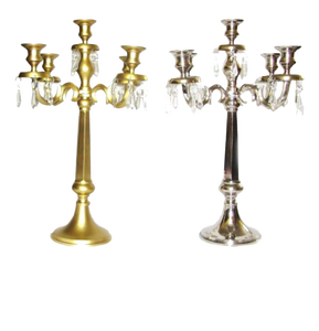 Candélabre en métal attrayant pour décor de salon centre de table fini or bougeoir fait main de luxe pour noël - Product Image 1