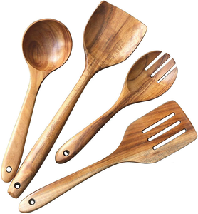 Utensilios de cocina de madera Espátula hecha a mano Tenedor Herramientas de cocina no pegajosas Cuchara de cocina de madera duradera por artesanía de media luna - Product Image 3