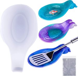 Repose-cuillères en acier inoxydable martelé doré brillant, 2 pièces, couleur personnalisée, faits à la main, écologiques, compatibles lave-vaisselle et four - Product Image 5