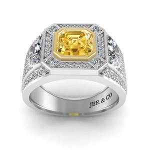 Bague de mariage Cadillac en argent 925 avec diamant rayonnant de couleur jaune élégante pour femmes bague de fiançailles de luxe au meilleur prix - Product Image 3