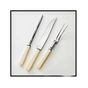 Elegante juego de cubiertos de acero inoxidable pulido con espejo plateado con diseño de mango de hueso en forma de U Vajilla - Product Image 1