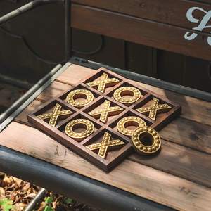 Jeu de société Tic Tac Toe en bois de haute qualité avec finition de qualité supérieure pour les enfants, les adultes et la famille, jeu de stratégie classique - Product Image 5