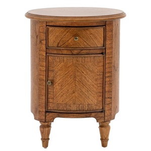 Contemporary Nightstand with Storage Made of Solid Teak Wood High Quality <b>Brown</b> Finish for Living Room Indoor Use - Product Image 1