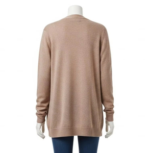 เสื้อคาร์ดิแกนผ้าโพลีเอสเตอร์ผสมคอตตอน ระบายอากาศได้ดี เนื้อผ้านุ่มถักอย่างประณีต อุ่นสบาย น้ำหนักเบา เหมาะสำหรับใส่ในชีวิตประจำวัน ใส่ทำงาน หรือใส่ลำลอง - Product Image 4