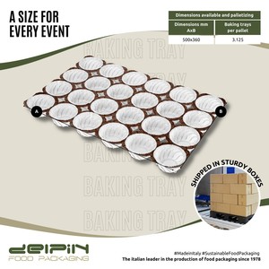 Moldes y bandejas para hornear muffins Del Pin, hechos en Italia, personalizables, redondos, desechables, ecológicos, aptos para horno, blancos, con grosor personalizado. - Product Image 3