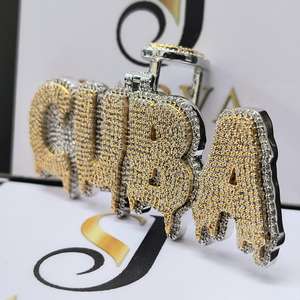 Personalizado CUBA nombre diamante colgante VVS Moissanite 14K oro amarillo Hip Hop joyería para hombres moda colgantes y dijes - Product Image 4