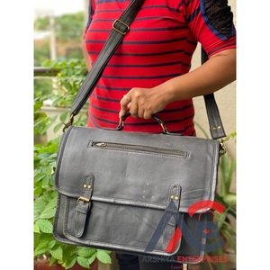 Maletín portátil de cuero genuino de grano completo para ordenador portátil, bolso de hombro de negocios, bolso para ordenador portátil de oficina - Product Image 1