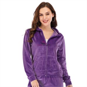 Wholesale OEM Custom 100% Cotton <b>Velvet</b> <b>Hoody</b> Plain Chenille Embroidery Slim Fit <b>Velvet</b> <b>Hoodies</b> - Product Image 2