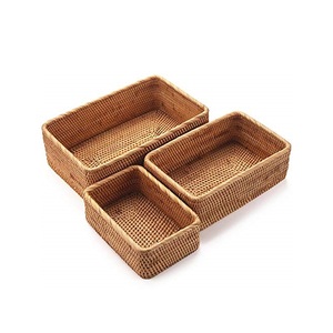 ตะกร้าหวายทรงกลมมีหลายขนาดตะกร้าใส่ของแฮนด์เมดตะกร้าหวายดีไซน์แบบใหม่ - Product Image 3