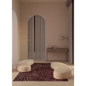 Alfombra Aurelia de Lana y Viscosa Hecha a Mano con Diseño Abstracto en Rosa y Morado para Uso Doméstico-Tra-15052 - Product Image 5