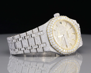 New High VVS Moissanite Diamond Iced Analog Luxury Business <b>Watch</b> <b>Waterproof</b> Antique Glass Dial Window Stylish Stainless Steel - Product Image 2