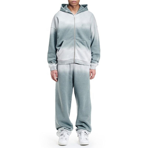 Low Moq Diseño personalizado Hombres Tie Dye Chándales Uso al aire libre Hombres Ropa Color sólido Plain Tie Dye Chándal - Product Image 1