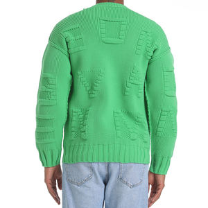 Pull personnalisé pour homme avec logo OEM & ODM, en tricot jacquard gaufré, à manches longues, pour l'hiver - Product Image 2