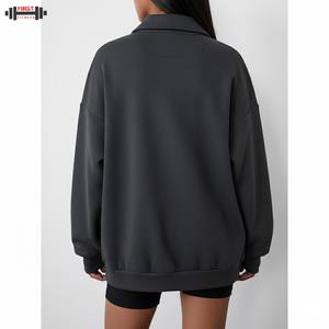 Sudadera Holgada de Manga Larga para Mujer, Mezcla de Poliéster/Algodón, Lisa, Cálida, Informal, Nueva Moda de Invierno - Product Image 2