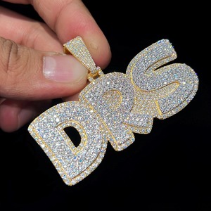 RB GEMS, logotipo inicial personalizado, ajuste de bisel, estilo Hip Hop, VVS Moissanite Diamond, certificado IGI para joyería de fiesta para hombres - Product Image 2