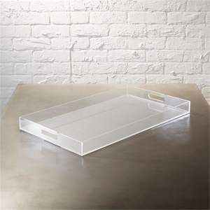 Bandeja de Servir Acrílica Transparente de Primera Calidad, de un Solo Nivel, con Asas, Diseño Moderno para Servir Té, Café y Vajilla - Product Image 2