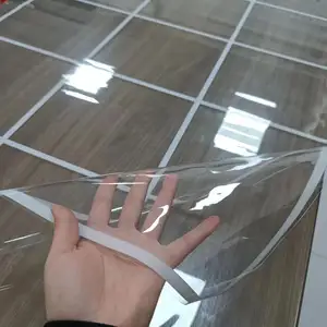 Filme de PVC transparente em pvc com espessura de plástico transparente 0.40mm 0.50mm 0.60mm listas brancas estampadas cristalinas