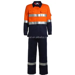 Penjualan langsung pabrik setelan hi vis tahan api pakaian Hi Vis reflektif Frc pakaian keselamatan tahan api